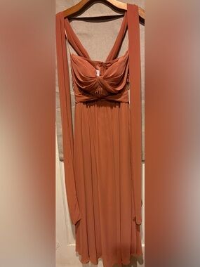 Birdy Grey Terracotta Draped Maxi Dress